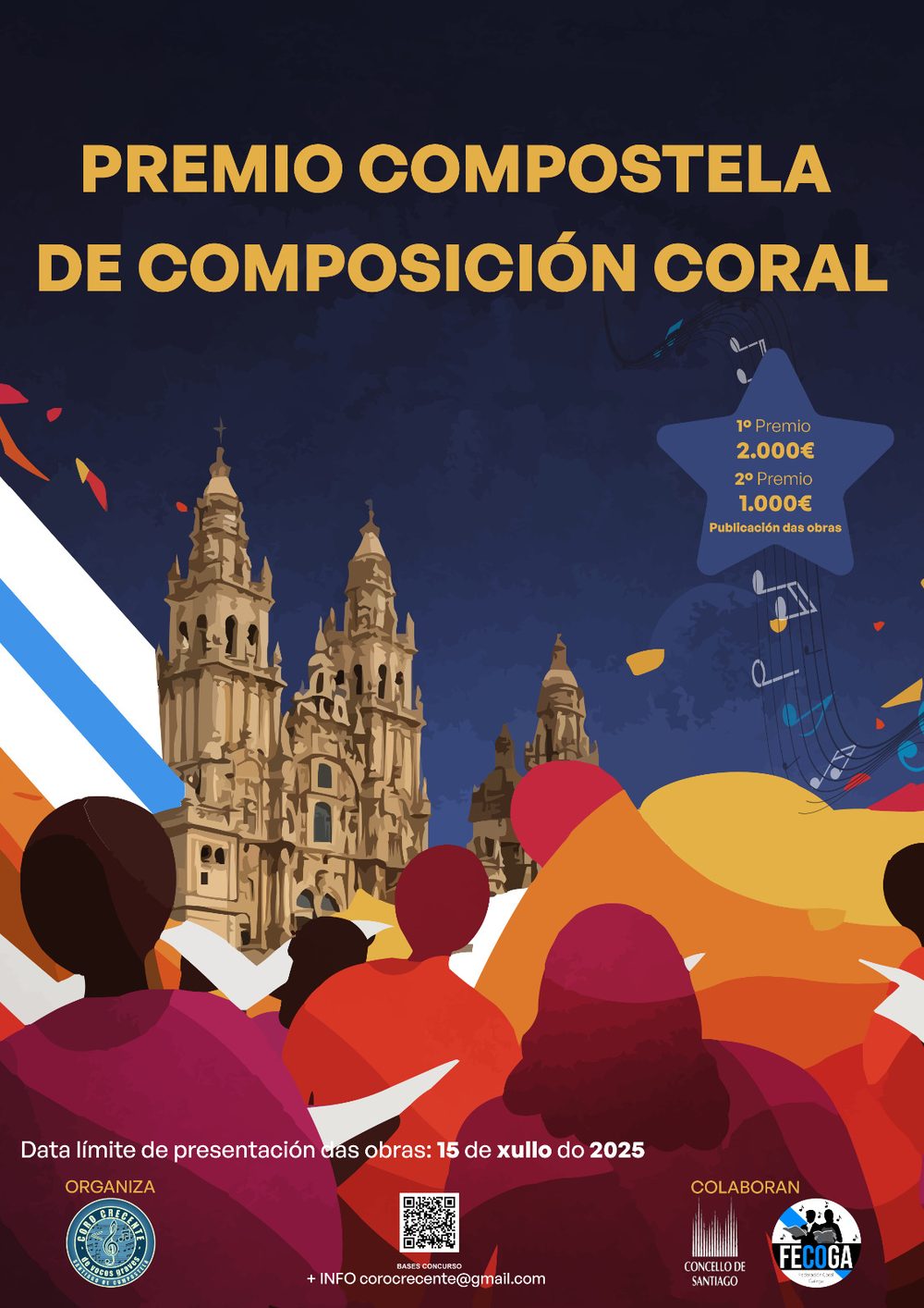Cartaz da primeira edición do Premio Compostela de Composición Coral